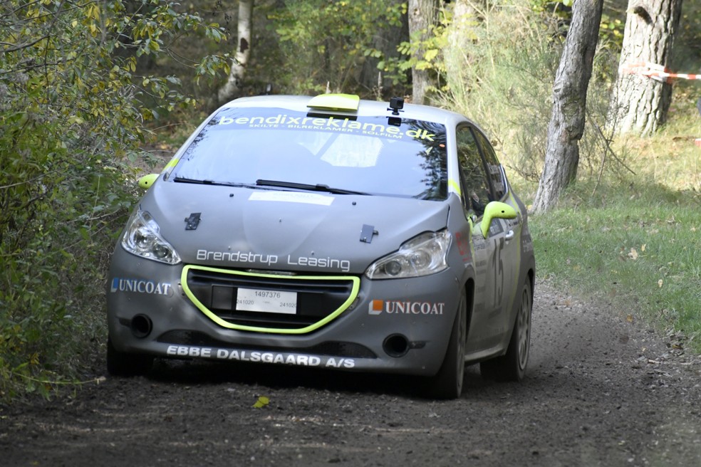 Rasmus Sørensen og Heidi Knudsen sikrede sig i deres Peugeot 208 R2 for tredje gang DM-guld i rally
(Foto: specialpress@gmail.com)